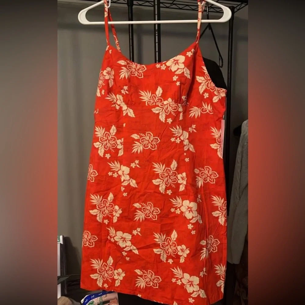 138 Wild Fable Red Floral Mini Dress - Picture 3 of 3